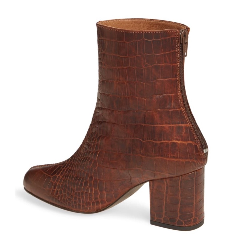 NWT Free People Cecile Croc Embossed Bootie - Picture 4 of 7